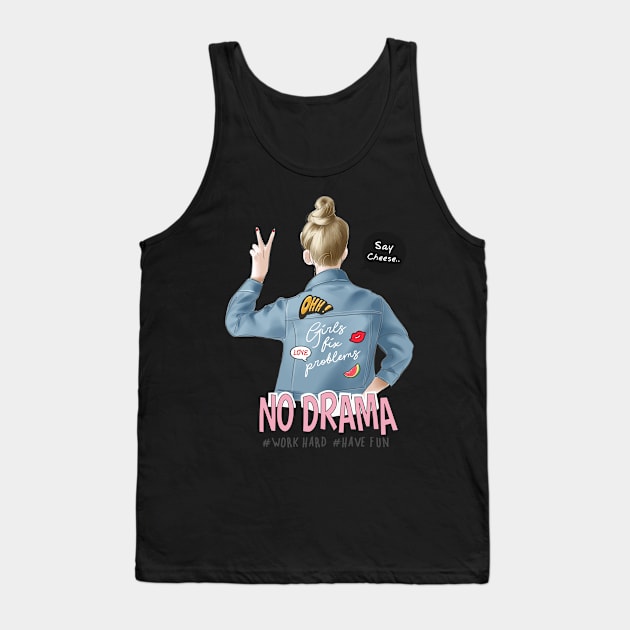 NO DRAMA Tank Top by CHRONIN